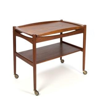 Danish vintage teak tea trolley or serving car