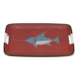 Vintage tray red / black 60s