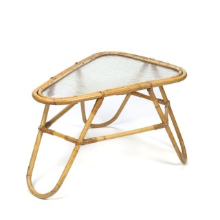 Vintage rotan bijzettafel