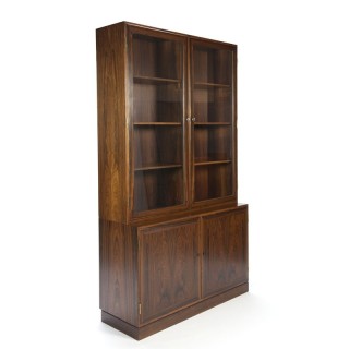 Deense vintage luxe vitrine kast in palissanderhout