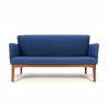 Danish vintage teak sofa with blue fabric