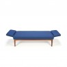 Danish vintage teak sofa with blue fabric