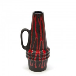 Vintage vase red / black pottery