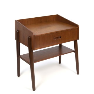 Vintage Danish small teak cabinet with drawer