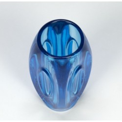 Vintage blue glass vase