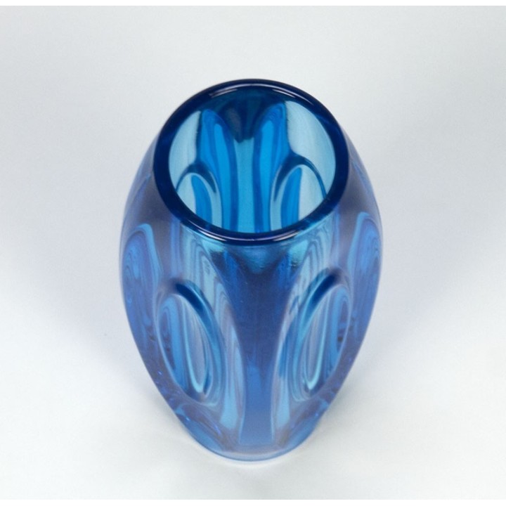 Vintage blue glass vase