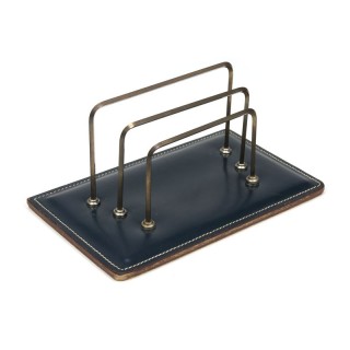 Vintage groen leren brievenhouder