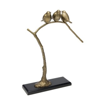 Vintage messing object vogels op tak