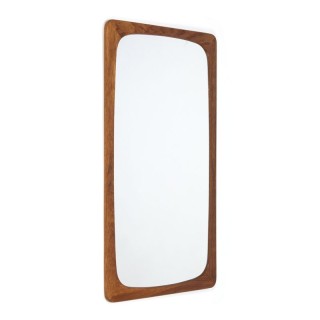 Deense spiegel vintage met rand van teakhout
