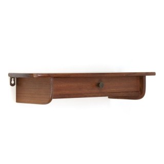 Teak Danish vintage shelf with drawer
