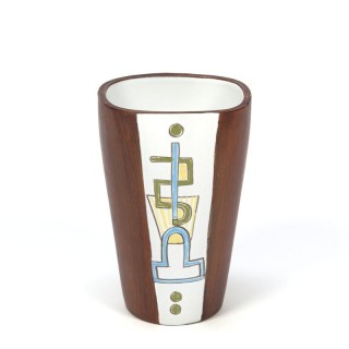 Vintage aardewerken vaas abstract