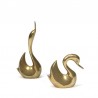 Set of 2 vintage brass swans