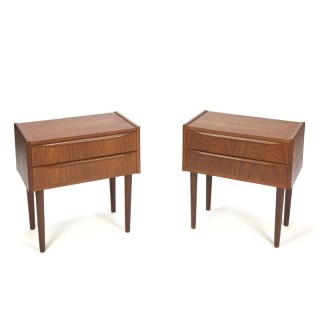 Set of 2 Danish vintage teak bedside tables
