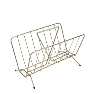 Vintage magazine rack of wire steel