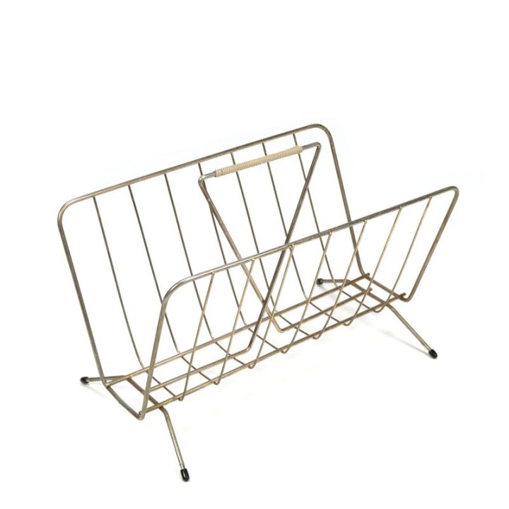 Vintage magazine rack of wire steel