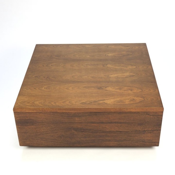 Vintage palissander houten blok salontafel