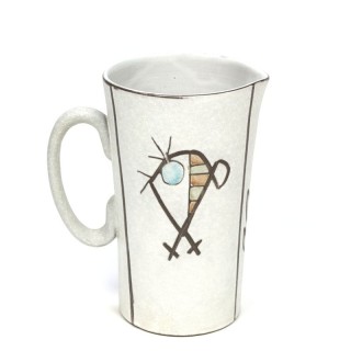 Vintage vase / can with abstract bird