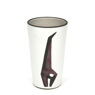 Vintage vaas met abstracte Giraffe