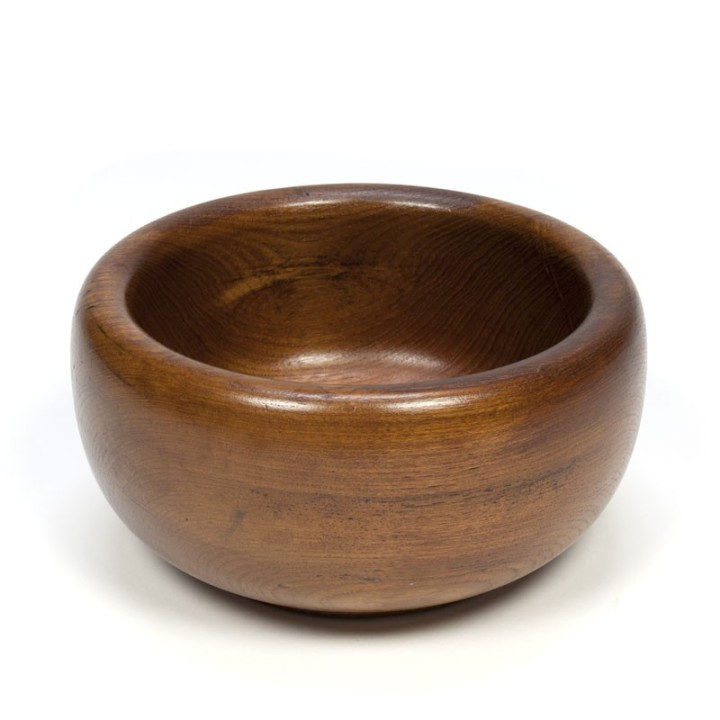 Vintage bowl with thick teak edge