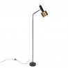 Danish vintage floor lamp with lampshade in copper