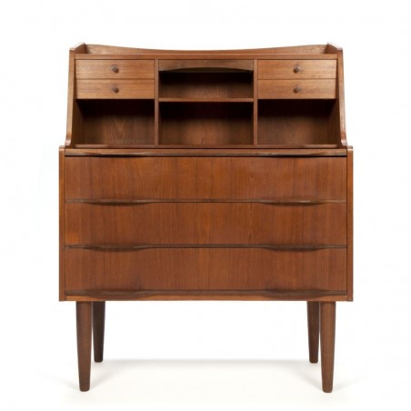 Deens teakhouten vintage secretaire meubel