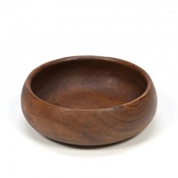Teak wooden vintage round bowl
