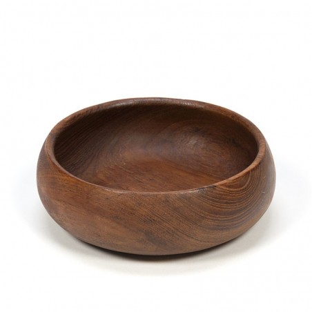 Teak wooden vintage round bowl