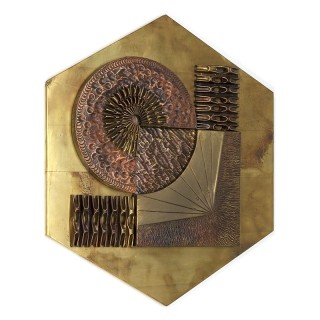 Brass vintage wall panel