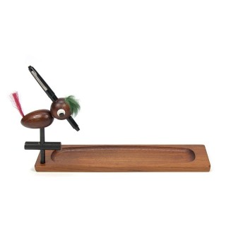 Vintage Scandinavische pennenhouder van teakhout