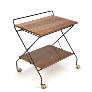 Vintage teakhouten zestiger jaren theewagen