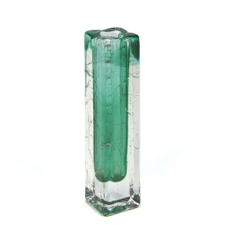 Vintage small green glass vase