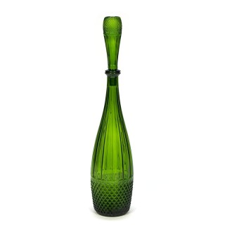 Vintage green glass bottle/ decanter
