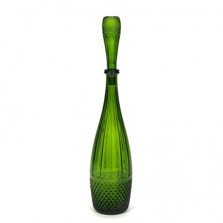 Vintage green glass bottle/ decanter