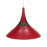 Vintage red metal hanging lamp fifties