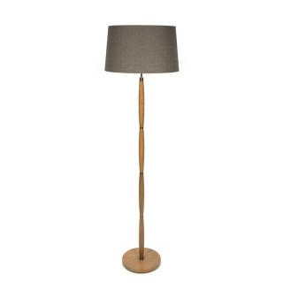 Deense eiken staande lamp met messing details