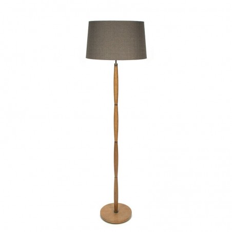 Danish oak floor lamp with brass details