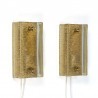 Vintage set van 2 Deense glazen wandlampen