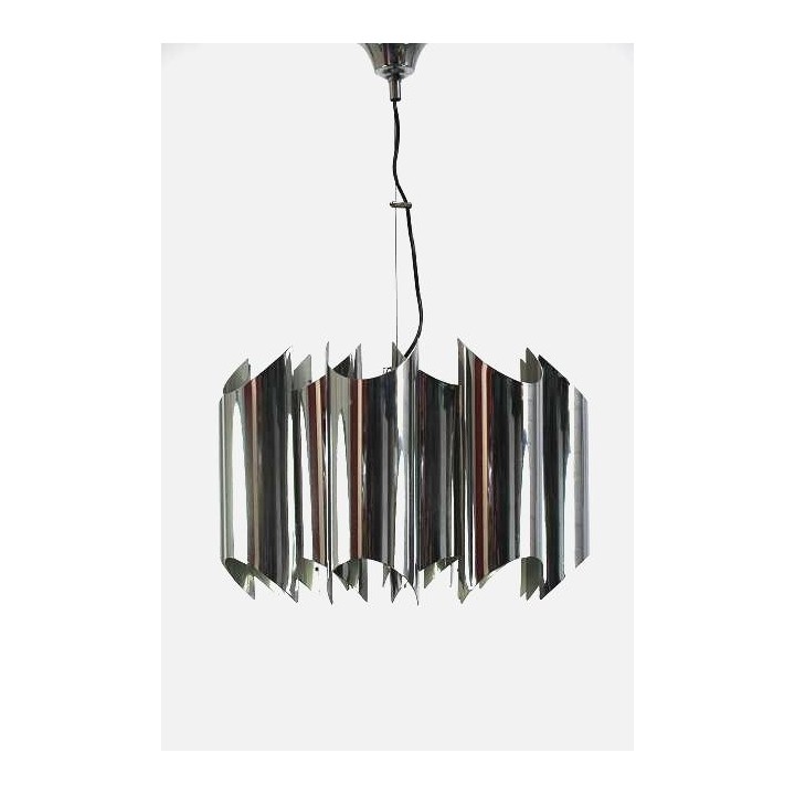 Chrome Italian vintage design hanging lamp - Retro Studio