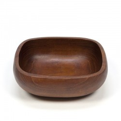 Vintage small square teak bowl
