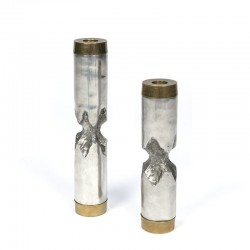 Vintage set of 2 brutalist style candlesticks