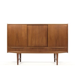 Teakhouten Deens vintage half hoog dressoir