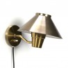 Vintage Danish brass wall lamp with separate cap