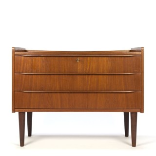 Vintage Danish teak chest of drawers wide model