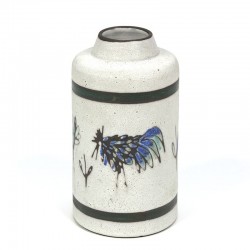 Vintage vase with chicken and cock design