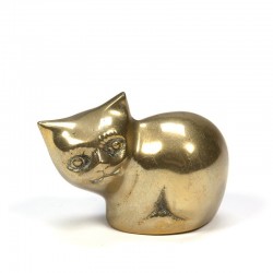Vintage small brass kitten