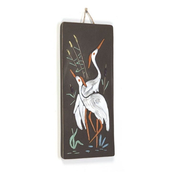 Vintage wandtegel met Flamingo's Flora keramiek