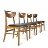 Vintage Danish set of 4 chairs in teak