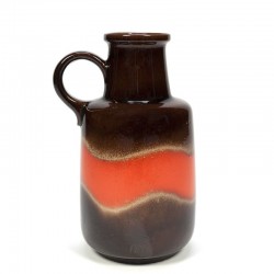 Vintage large brown with orange West Germany vase