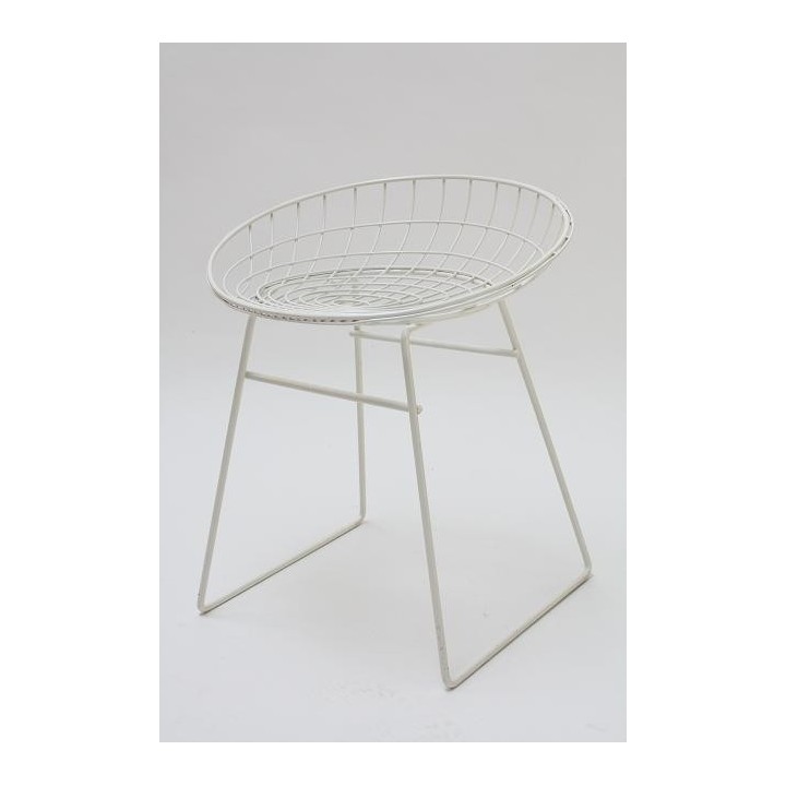 Cees Braakman wire stool white - Retro Studio