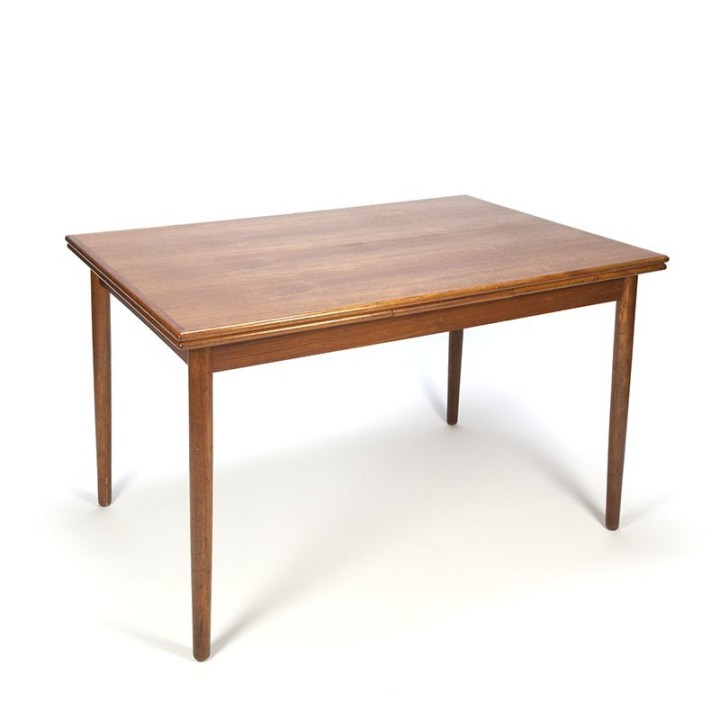 Vintage teakhouten Deense uitschuifbare eettafel
